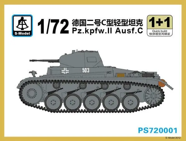 S-Model 1/72 German Pz.kpfw.Ⅱ Ausf.C NO.12 Poland 1939s Finished Product #CP0082 