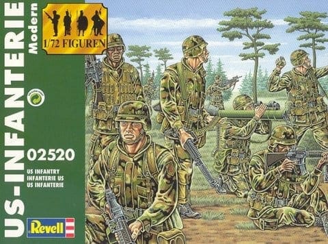 Revell 1/72 US Infantry Modern Military #02520 48 Figures 54 Parts NIB 