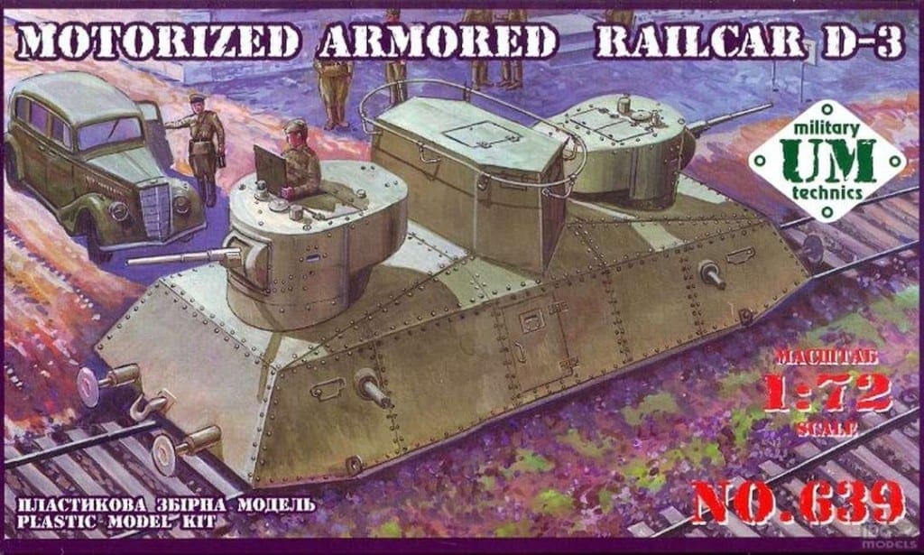 UMmt 1/72 641 WWII Soviet Red Army Tank T-28 on Rails An Armored Platform 