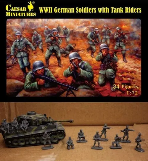 WWII German Panzergrenadiers II 1/72 Soldiers Figures model Kit CAESAR 