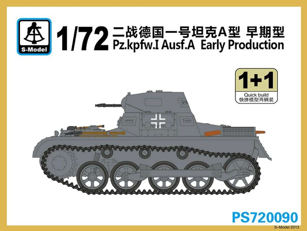 S-Model 1/72 720096 WWII German Pz.Kpfw.I Ausf.B 2 Vehicles in Box 