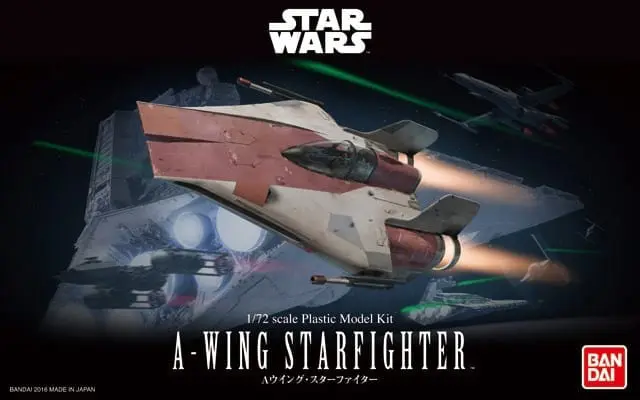 STAR WARS 1/72  A-WING FIGHTER  Alliance High Speed Strike Fighter  Bandai Kit ! 