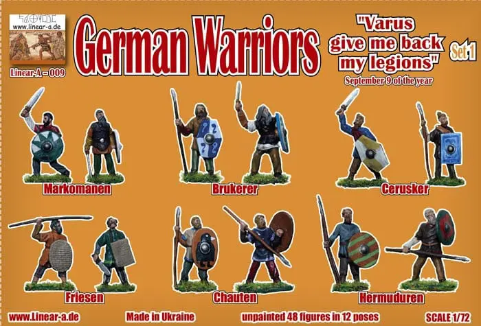 LINEAR-A 009  German Warriors Set 1 Varus Legions FIGURES 1/72 MADE GERMANY 