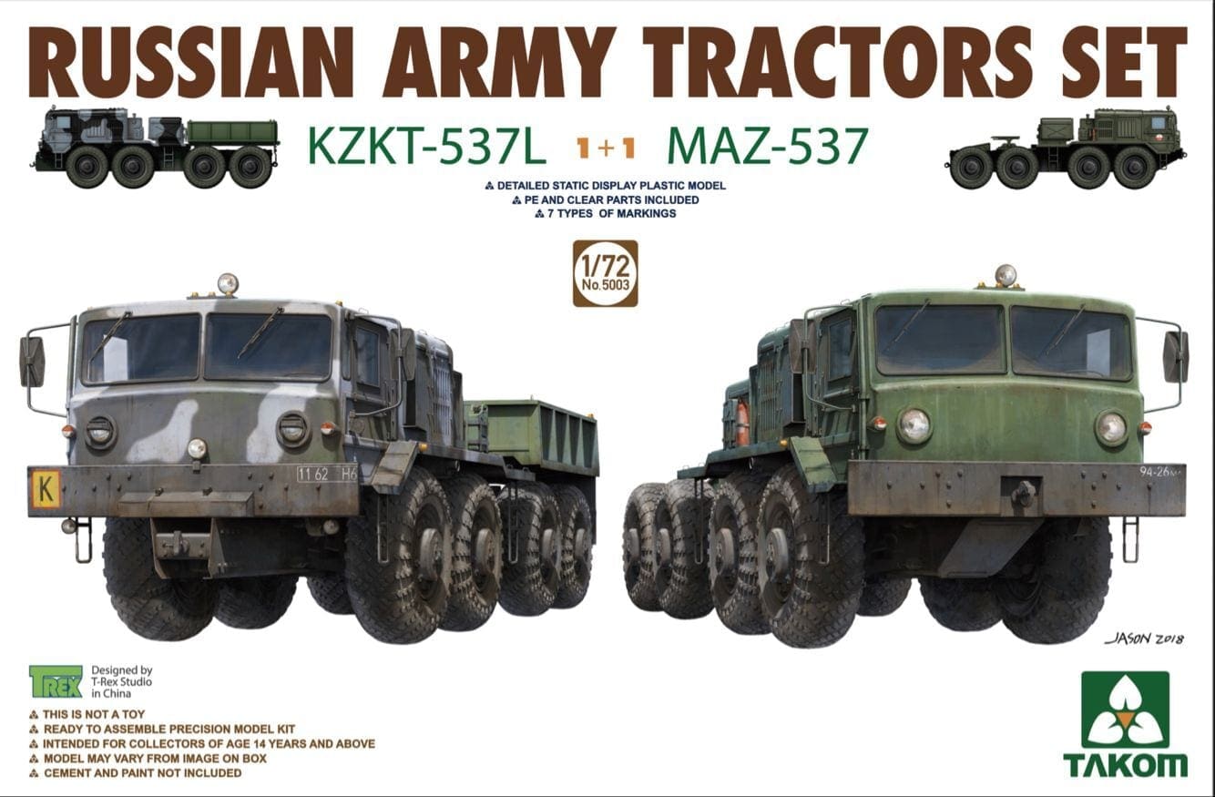 TAKOM 1/72 KZKT 537 L & MAZ-537 armée russe tracteur set 