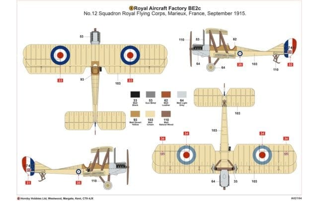 AIRFIX A02104 Royal Aircraft Factory BE2c Scout 1:72 AIRCRAFT MODEL KIT 