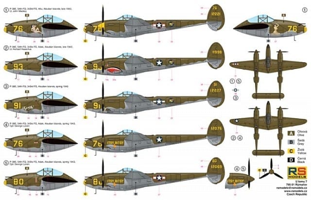 RS Models - 92141 - P-38 E Lightning - 1/72 Scale Model