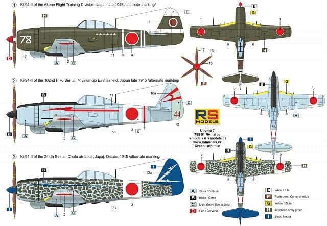 KIT RS MODELS 1/72  N° 92019 Chasseur-Intercepteur Japonais TACHIKAWA Ki-94 II 