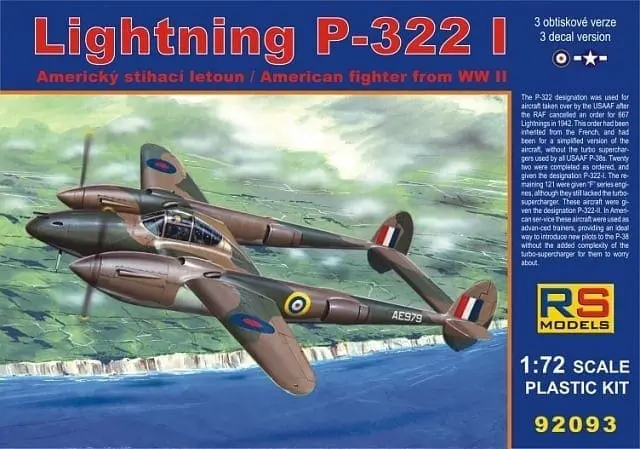 RS MODELS 92125 1/72 Lockheed P-38H Lightning 