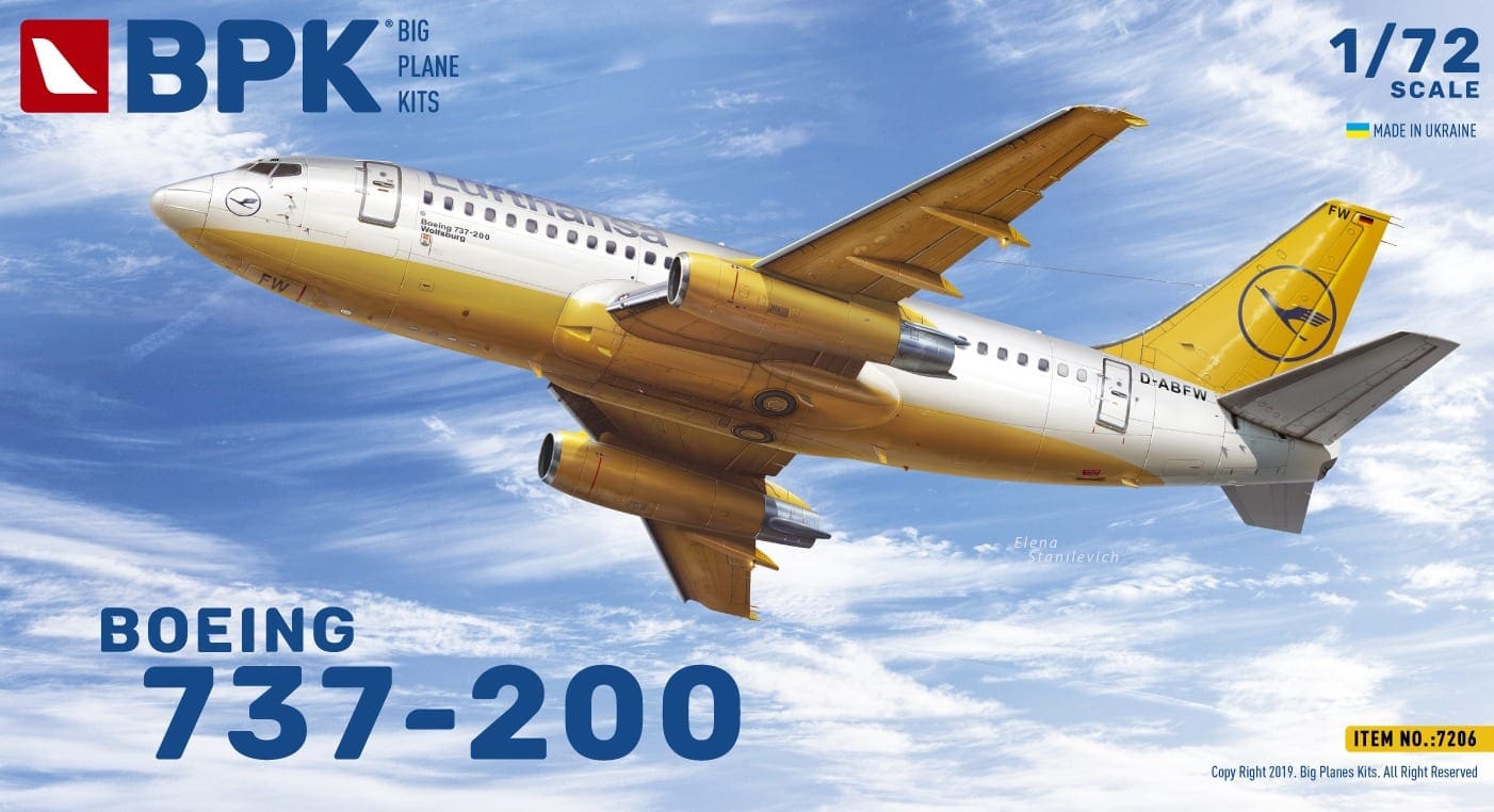 7218 Boeing 737-800 Qantas scale plastic model kit 1/72 Big Planes Kits BPK 