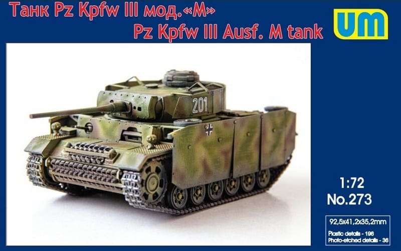 Unimodel 270 Panzer III Ausf H Scale Plastic Model Kit WW II 1/72 scale kit