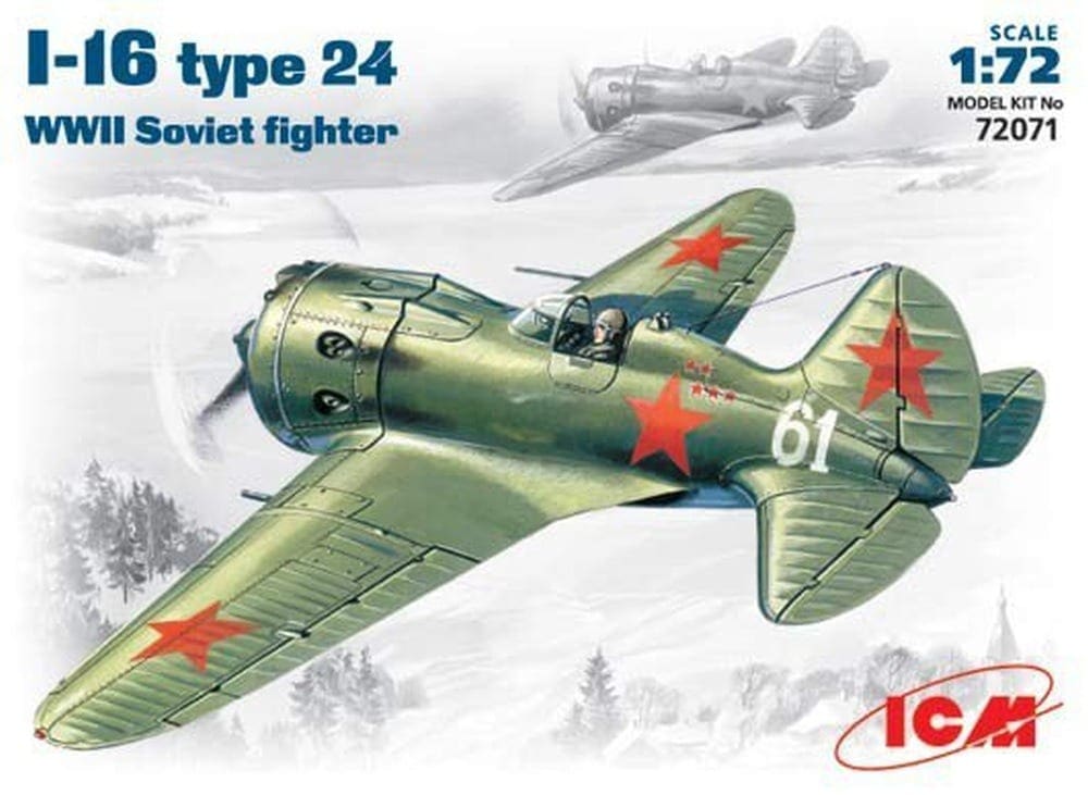 Soviet Fighter I-16 type 28 World War II 1/72 Scale Plastic Model Kit ICM 72073 