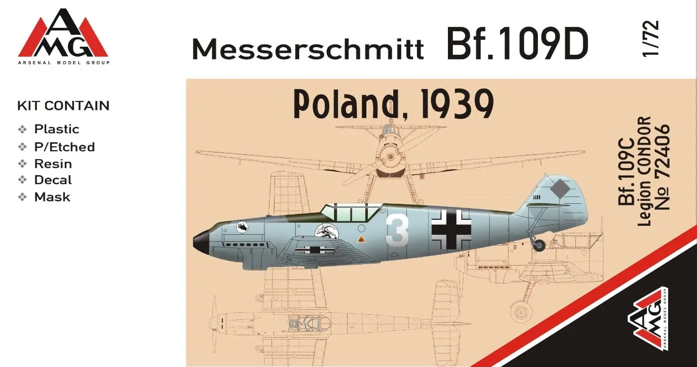 AML Models 1/72 MESSERSCHMITT Bf-109B German Legion Condor Fighter 
