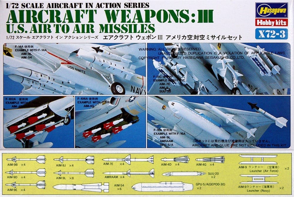 Aircraft Weapon Loading Set Hasegawa 1/72 U.S 