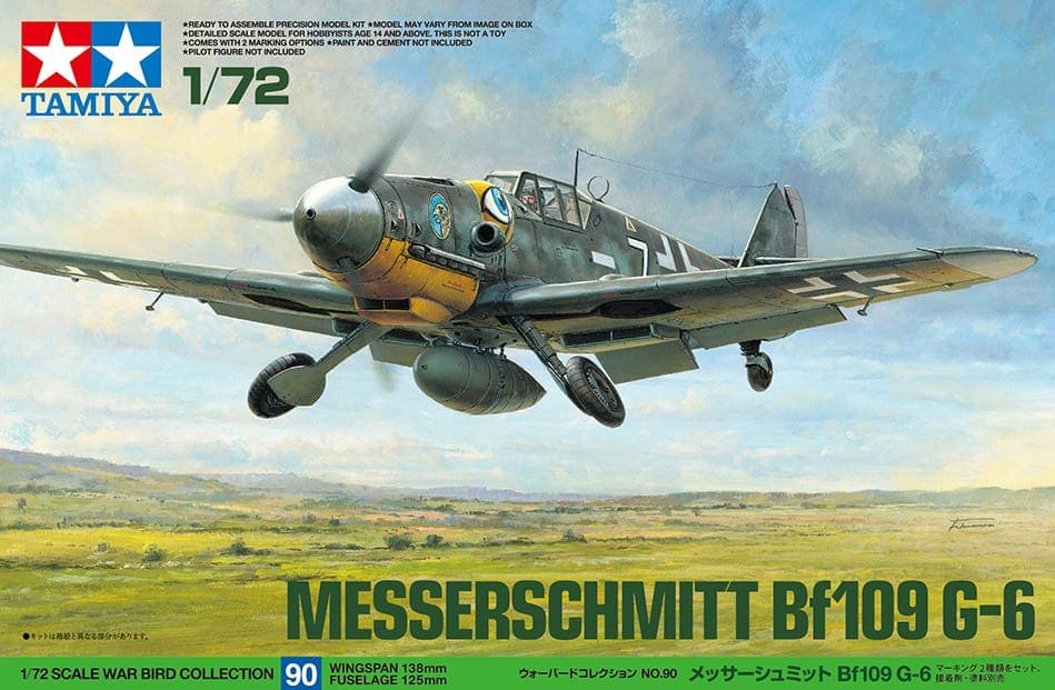 Tamiya 60750 1/72 Scale Model Aircraft Kit WWII German Messerschmitt Bf 109 E-3 