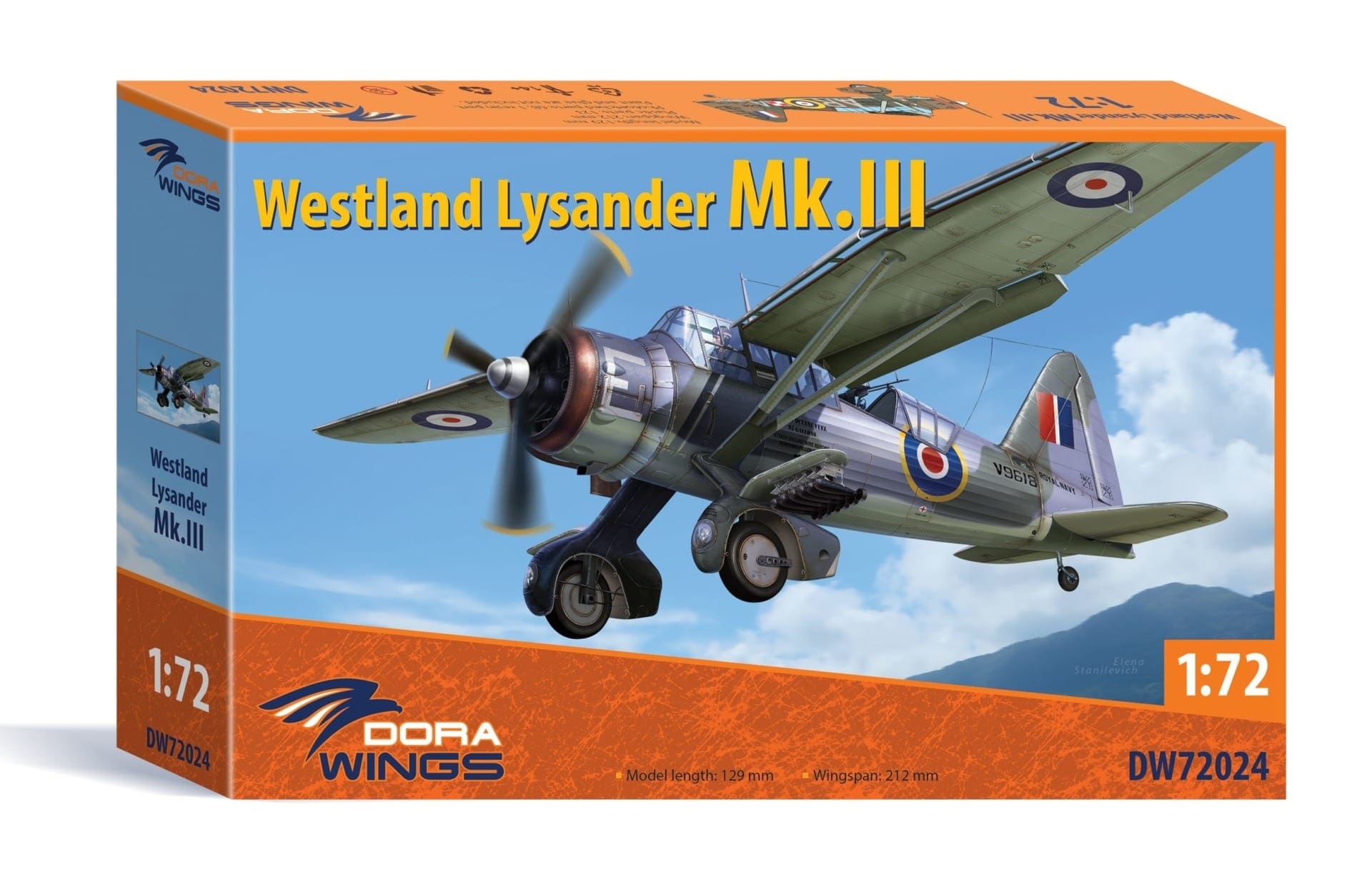 Dora Wings 72024-1/72 Westland Lysander Mk III Scale Model Kit 123 pcs UK 