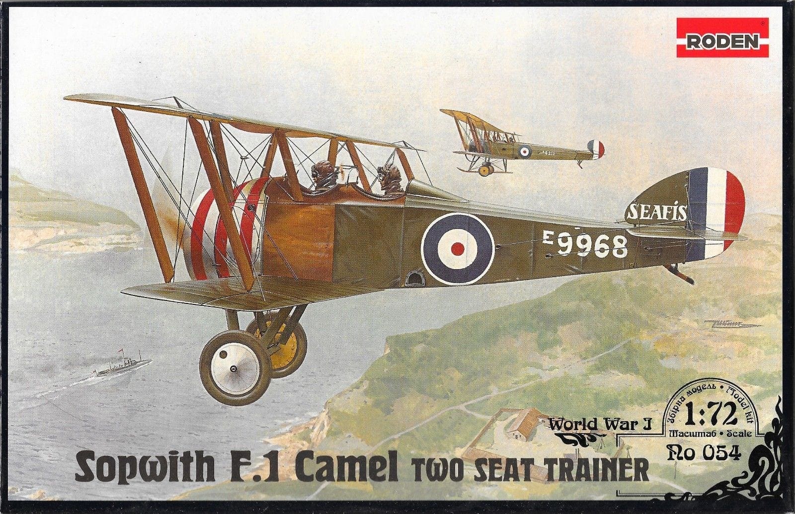 Sopwith 2F.1 Camel British biplane aircraft 1917 WWI Roden 044-1/72 