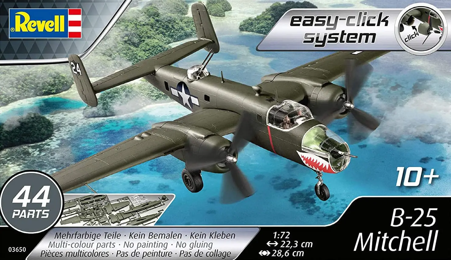 Airplane Model Kit Revell 03650 B-25 Mitchell Bomber Easy Click 1 72 for sale online 