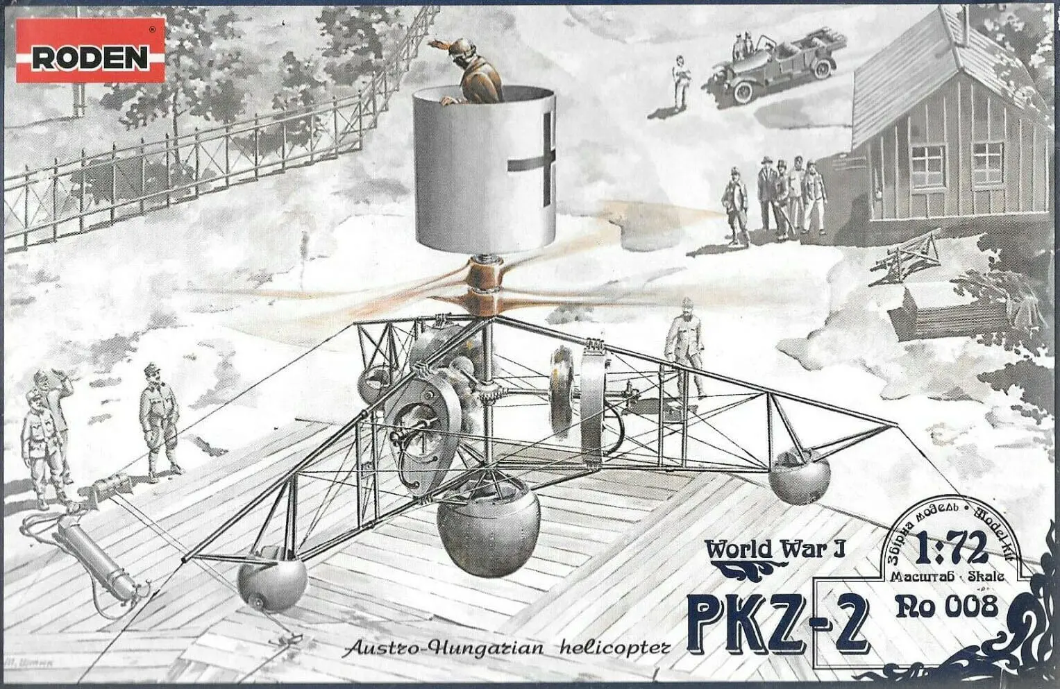 #008 1/72 RODEN austro-hongrois MKGS WW I hélicoptère PZK-2 