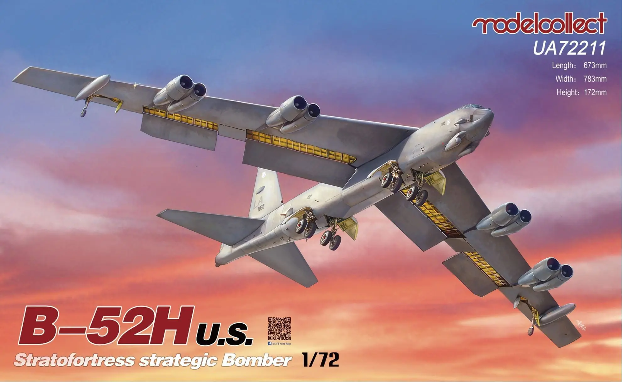 ModelCollect - UA72211 (Old UA72200) - B-52H U.S. Stratofortress strategic  Bomber - 1/72 Scale Model