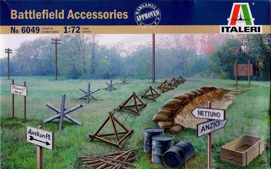 WWII Battlefield Accessories Plastic Kit 1:72 Model ITALERI 