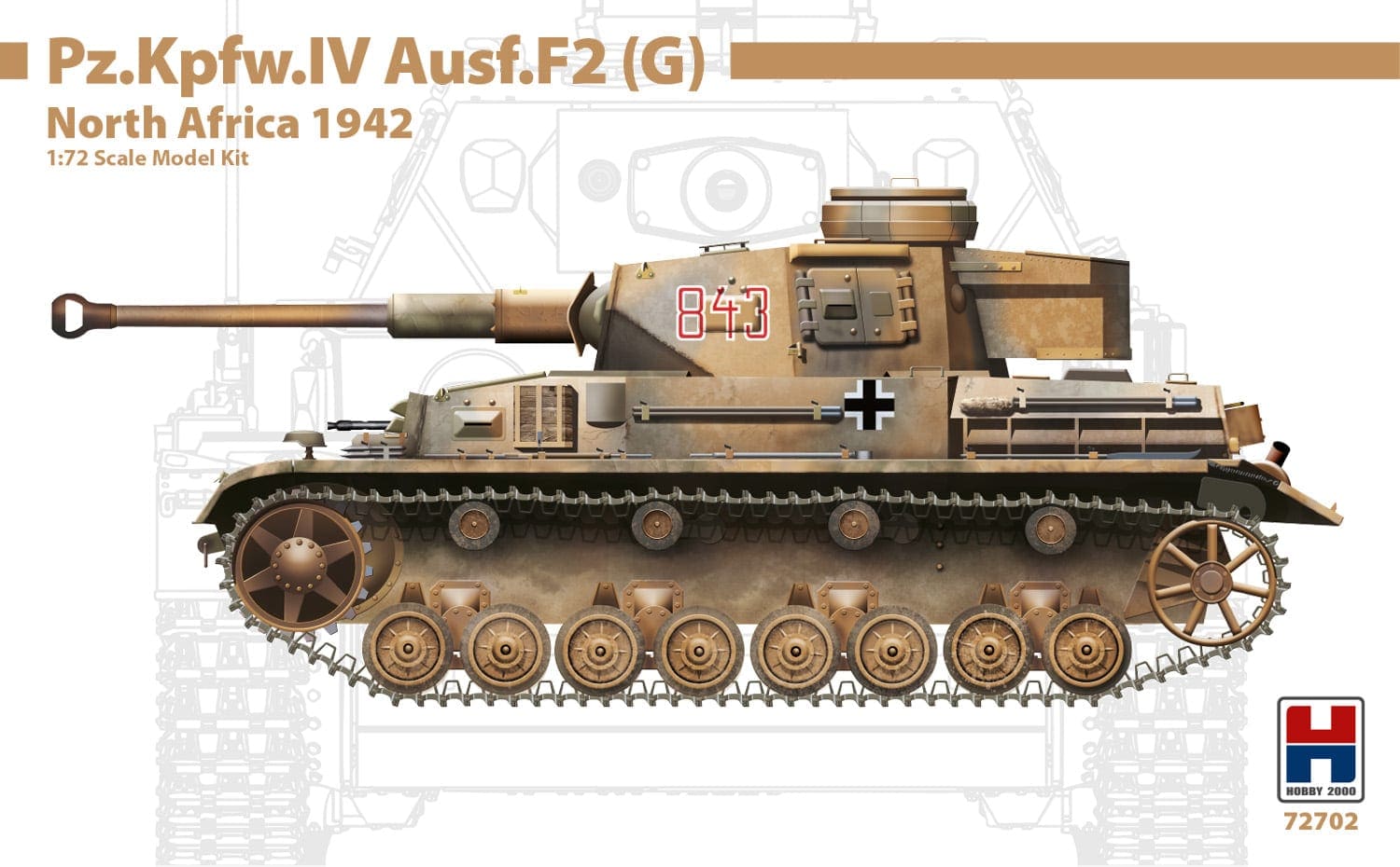 1/72 German Tank T-IV F2 PzKpfw IV Ausf WW II Plastic Model KIT Decal 