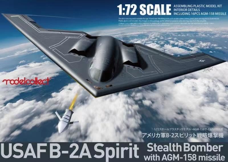 Modelcollect UA72206 1/72 USAF B-2A Spirit Stealth Bomber with  GBU-57 