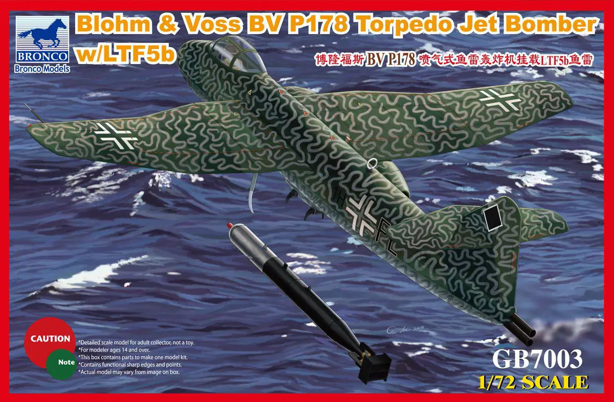 Bronco Models 1/72; Blohm & Voss BV P178 Dive Bomber Jet CB-GB7001 