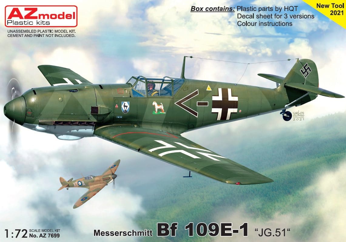 AZmodel 1/72 Bf-109 E-1 "Experten 1" plastic kit 
