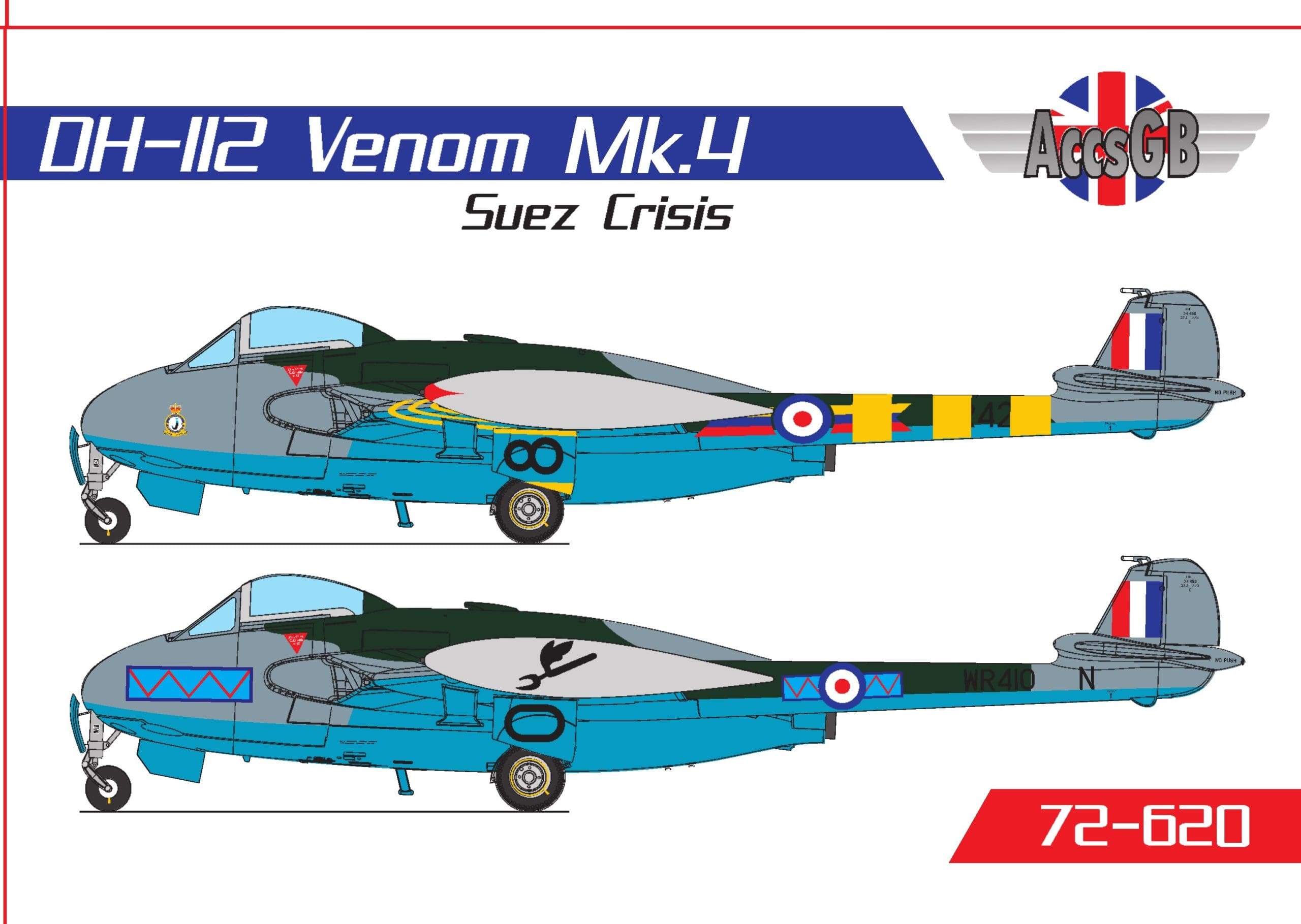 AccsGB - 72620 - DH-112 Venom Mk.4 Suez Crisis - 1/72 Scale Model