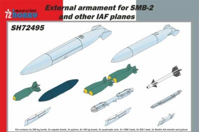 Special Hobby – 72495 – External armament for SMB-2 and other IAF planes